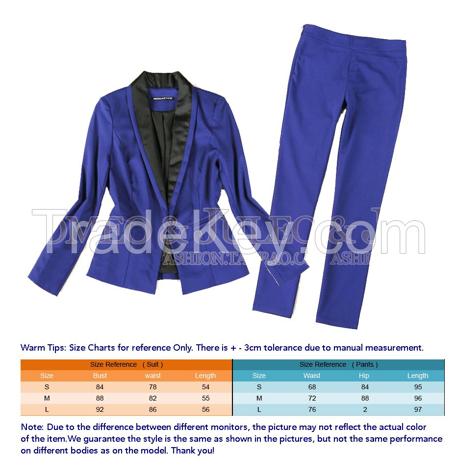 Royal Blue Ladies Pant Suit /Elegant 2015