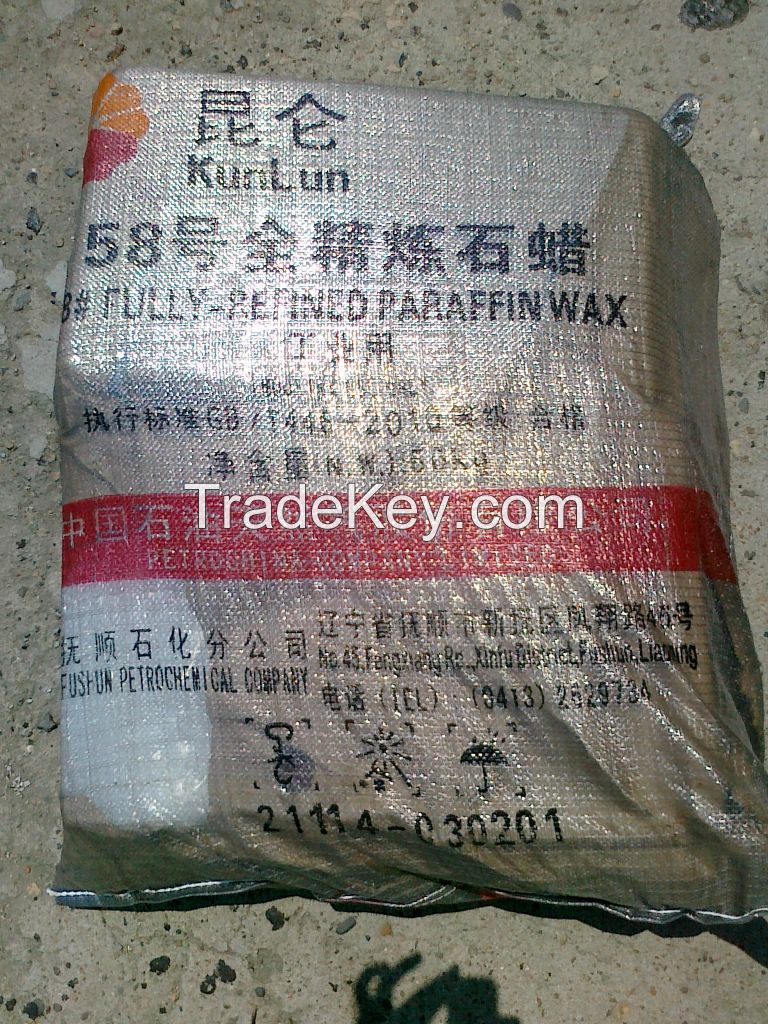 Kunlun brand fully refined 58# paraffin wax slab