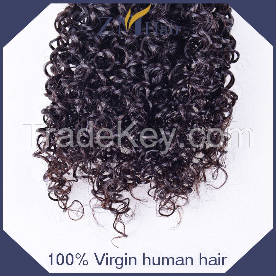 6A top quality Brazilian human hair kinky curly unprocessed 8-30 inces natural color brazilian virgin curly hair No Shedding