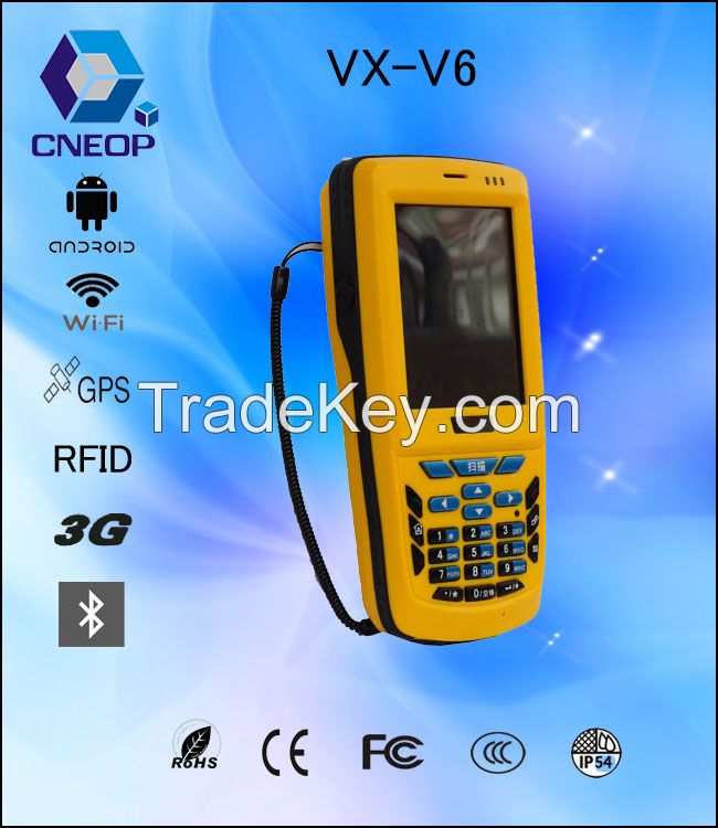V6 2.8inch Android 1D bluetooth wireless barcode scanner with memory / pda data collector 