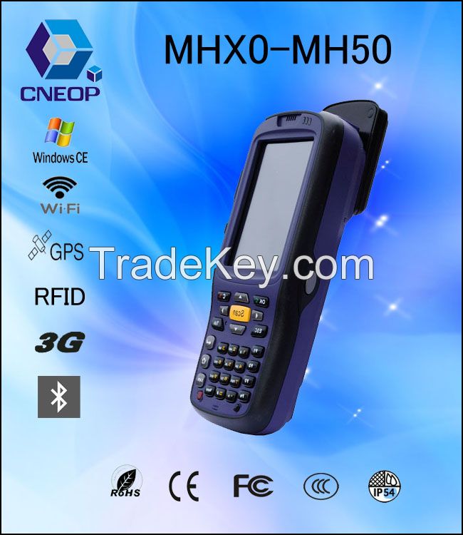 MH50 WinCE industrial wireless rugged PDA barcode scanner with 3.5 inch TFT display