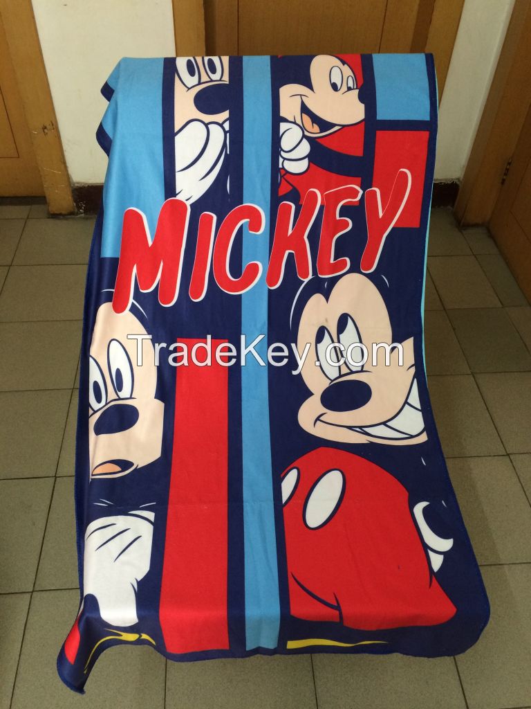 customize printed cartoon microfiber beach towels Children Bath Towels