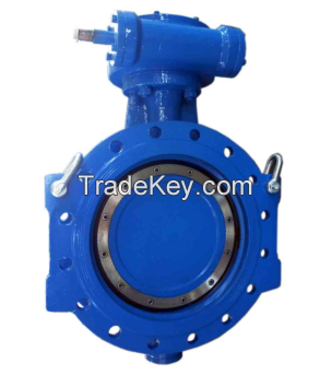 Double eccentric resilient seated butterfly valve