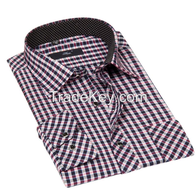 Top quality long slevee 100% cotton wholesale check shirt for business man