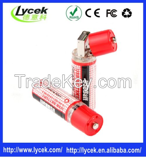 AA USB Cell battery 1450mah 1.2v usb Rechargeable batteries