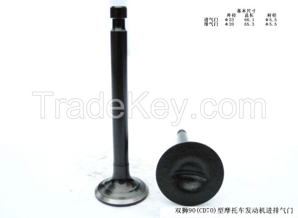 Two Lion 90(CD70) type motorcycle engine intake and exhaust valves