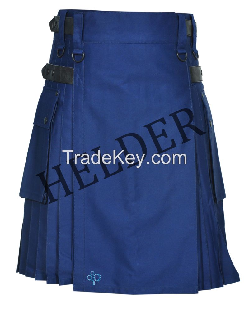 Helder active Men Leather Straps Fashion blue Deluxe Utility Kilt