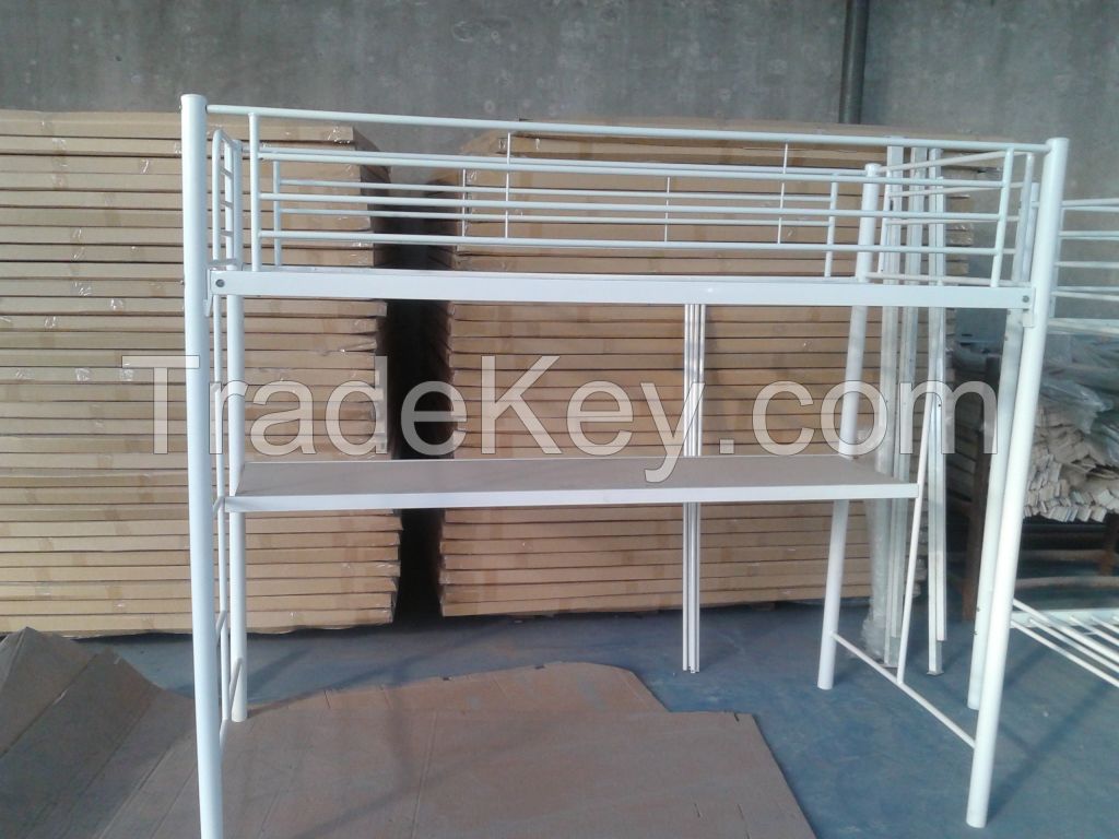 High bed with MDF shelf / Europe metal bed/Fashion single bed