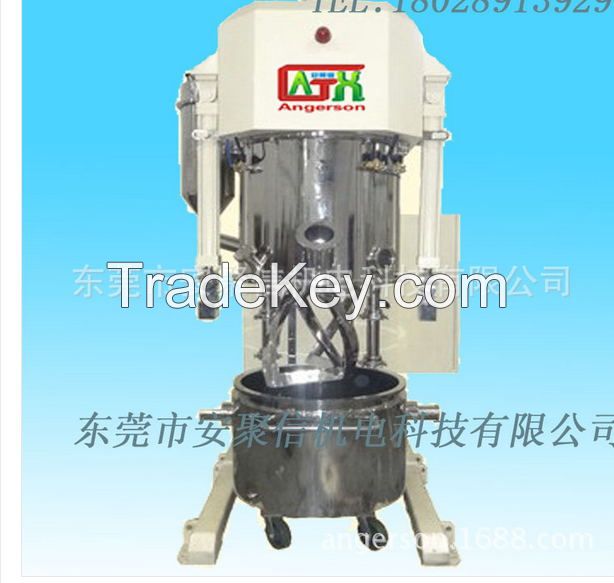 Double planetary mixer with disperser