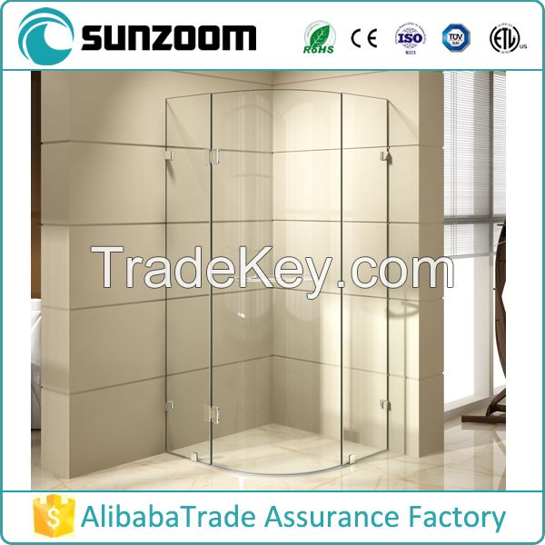 SUNZOOM frameless shower, corner bath shower, bathroom shower door