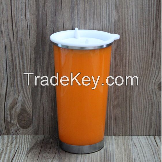 16 oz double wall plastic travel mug, coffee travel mug
