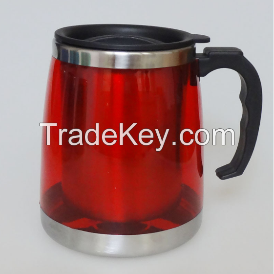 16 oz double wall stainless steel beer mug, stainless steel beer cup