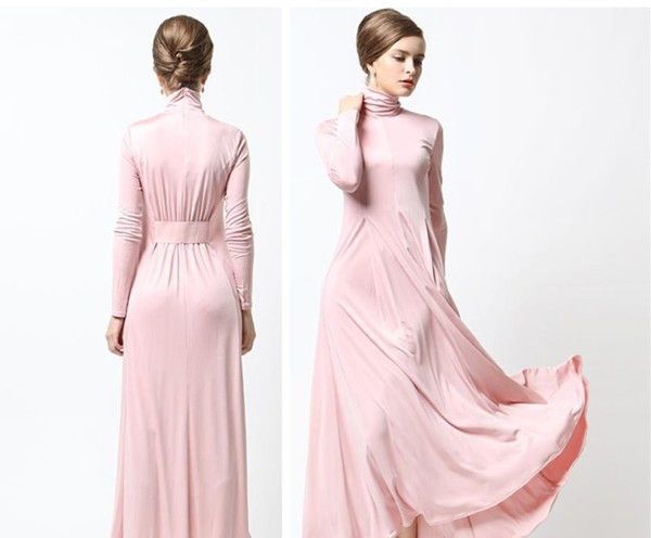 Flowing Turtleneck Manufacturer Maxi Long Dresses for Women Islamic , for new arrival