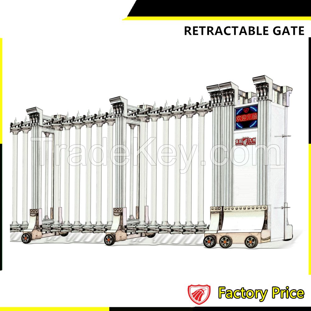 Highest quality Aluminum alloy Electric Retractable Gate