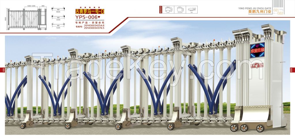 Popular Aluminum alloy Electric Folding Gate in factory price Classical Romeâ… D