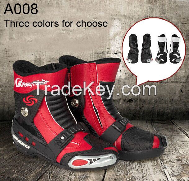 2015 New Design with PU Leather Motorcycle Boots Safety Race Boots