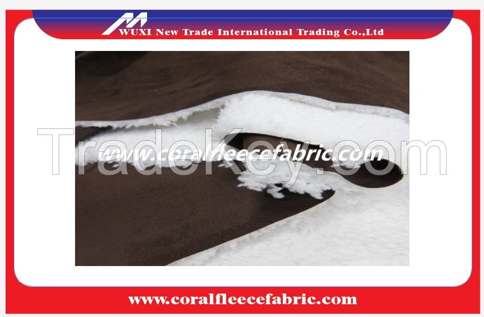 lambs wool fabric laminated with water proof sued for winter wear