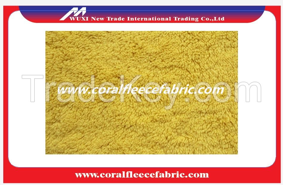 Plain style pure color 100% polyester Shu velveteen fleece fabric for