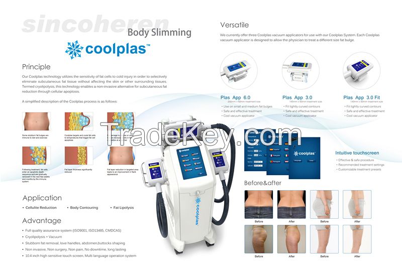 coolplas cryolipolysis fat freezing body shaping machine 3 treatment handles