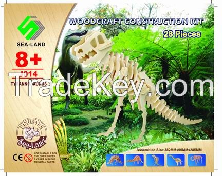 DIY Wooden toys, 3D Wooden puzzle TYRANNOSAURUS