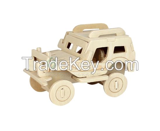 DIY Wooden Toys, Wooden puzzle BULLDOZER