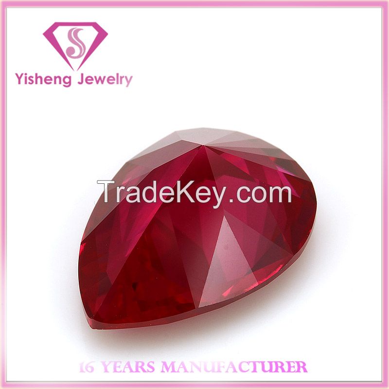 Pear shape ruby gemstone diamond competitive price for fashion jewelry