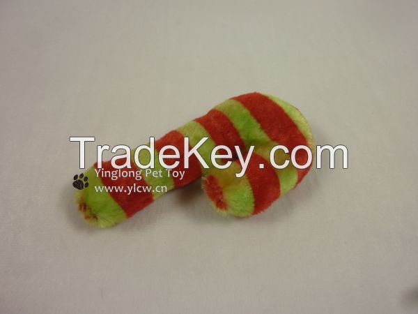 Xmas Plush Candy Cane Dog Toy, pet toy