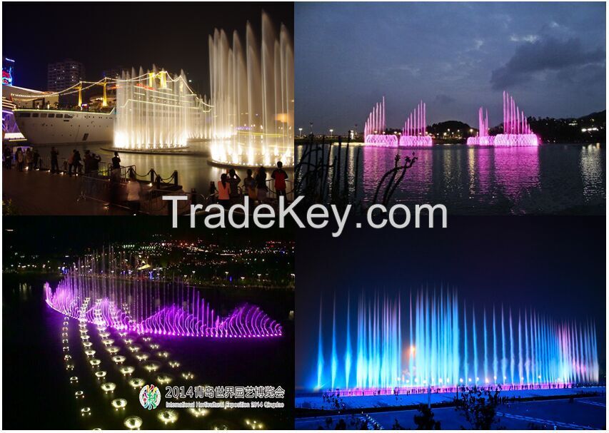 Large water musical fountain engineering with laser show