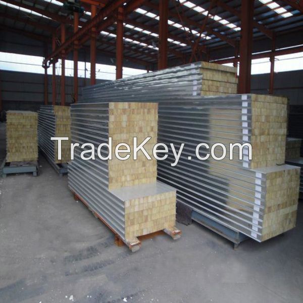 50/75/100/150mm rock wool Sandwich panel wall Sandwich panel