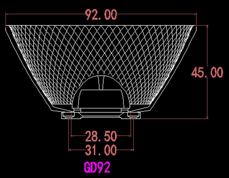 Citizen 030 COB reflector for commercial lighting GP-9223 92mm 23 degreee light reflected cup