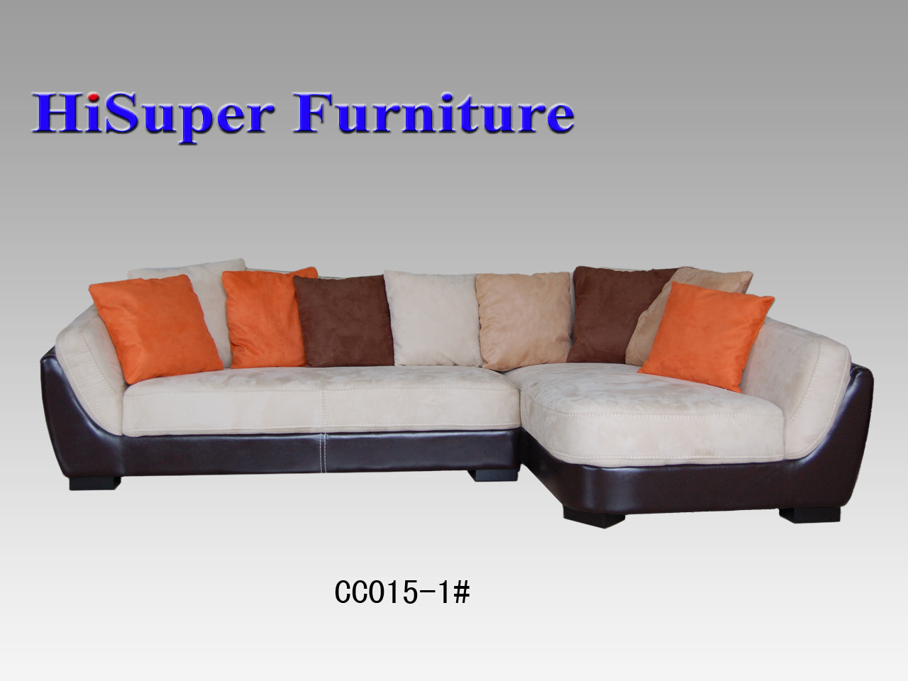 Leather and Fabric Sofa