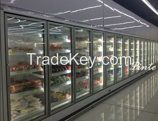 Vertical frozen deep freezer display cabinet