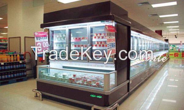 Supermarket twin temperature freezer and refrigerator