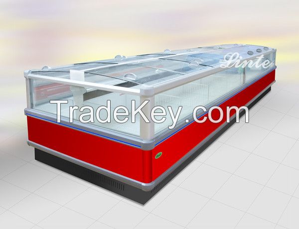 supermarket double island display freezer for meat/seafood/chicken
