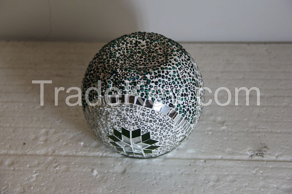 Unique turkish handmade glass mosaic candle holder for home decoration