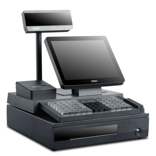 VTOP KA2-M1 12.1inch all in one pos system for supermarket with customer display and money drawer