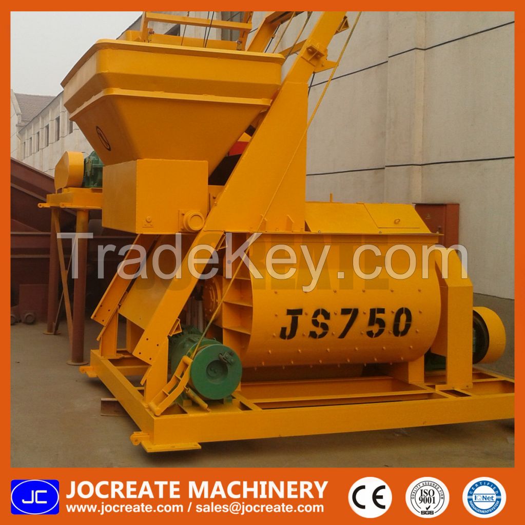 JS750 twin shaft concrete mixer