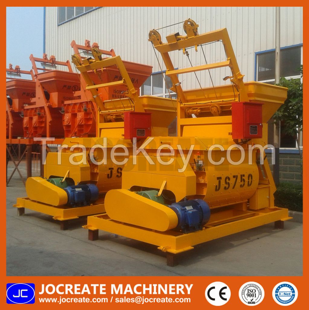 JS750 twin shaft concrete mixer