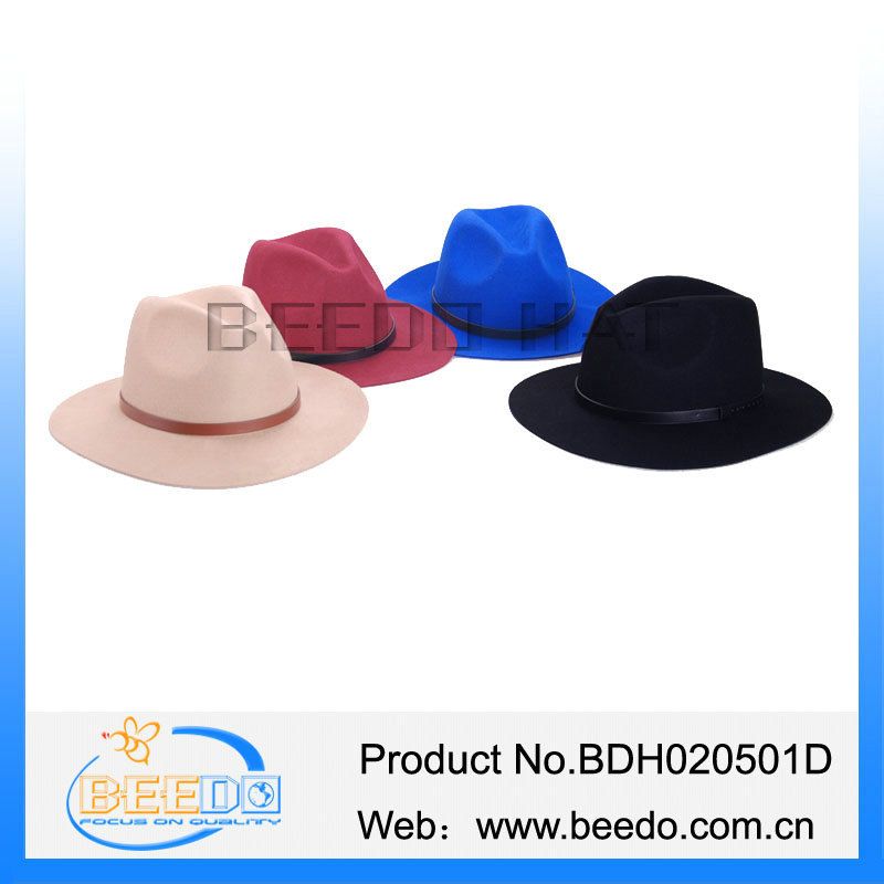 Handmade women wool felt hat wide brim mens fedora hats for women