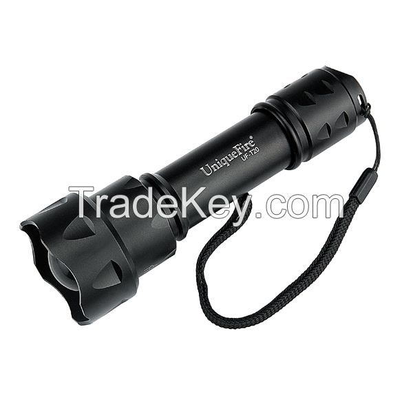 UniqueFire T20 aluminum rechargeable zoom led flashlight