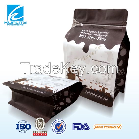 custom printing aluminum foil coffee packaging bag with valve