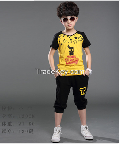 Han edition summer children's clothing color matching new fashion leis