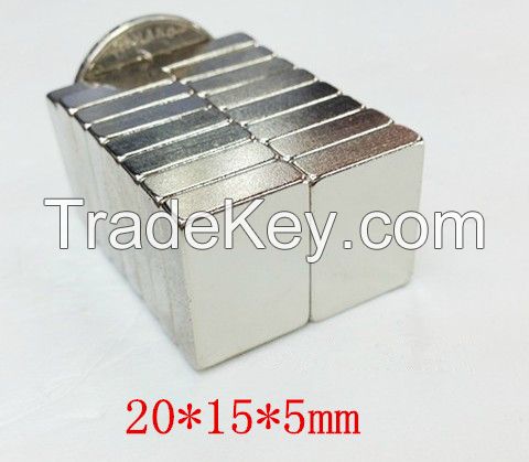 Best Quality Strong Magnetic Power Sintered NdFeB Neodymium block Magnets Coating Nickel