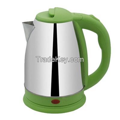 Colorful plastic 360 degree rotational cordless stainless steel electric kettle