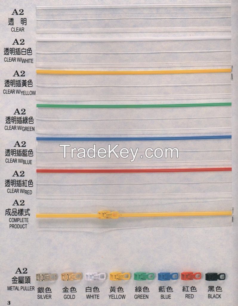  PE zipper, PP zipper, PVC zipper,EVA zipper