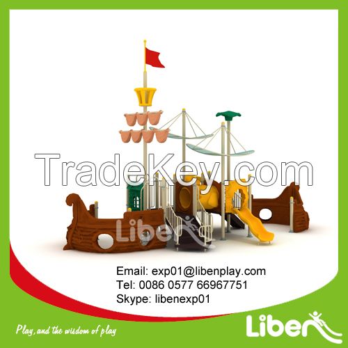 China Manufacturer Liben Play Cheap Children Outdoor Playground with Plastic Slides