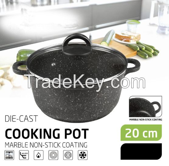 24cm Purple Soup Pot With Nonstick , Silicon Handle Protector