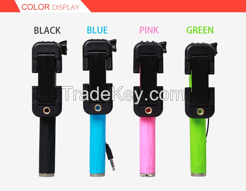 Factory Wholesale Selfie Stick With Cable