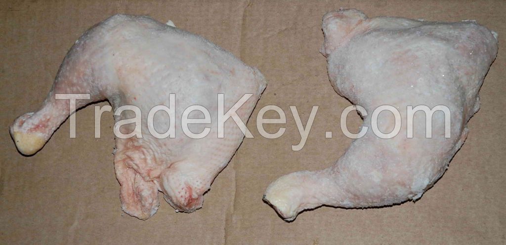 Frozen chicken leg quarters.