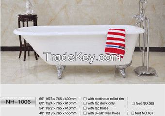 NH-1006 Freestanding Cast Iron Bathtub